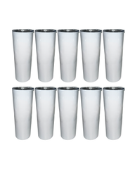 10-Pack White Double Wall Skinny Tumbler (20oz)