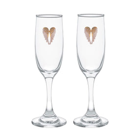 Forever Wings Blinged Champagne Flutes (2)